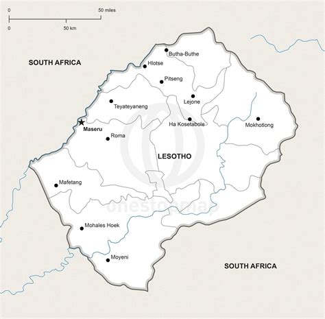 Vector Map of Lesotho Political | One Stop Map