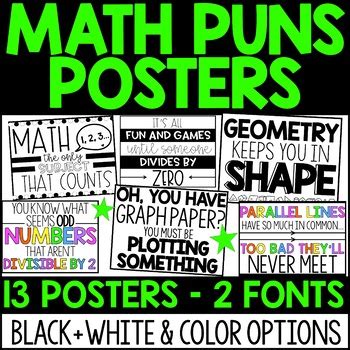 Math Puns Posters by smackdabinthemiddle | Teachers Pay Teachers