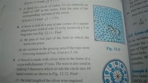 A Chord Of A Circle Of Radius Cm Subtends An Angle Of At The C