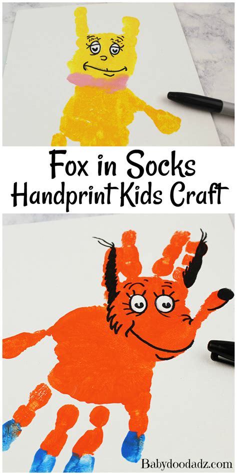 Fox In Socks Handprint Craft For Kids Dr Seuss Crafts Seuss Crafts