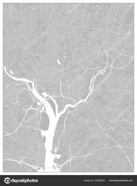 City Street Map, Washington DC, District of Columbia, US Stock Vector