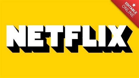 Netflix Efecto 3D Blanco Sobre Fondo Amarillo Generador De Efectos