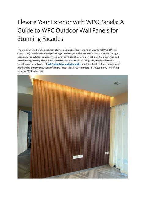 PPT Elevate Your Exterior With WPC Panels A Guide To WPC Outdoor Wall