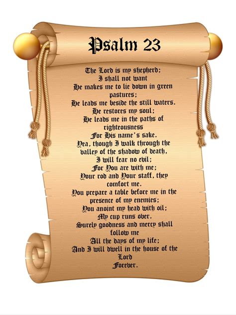 Psalm 23 poster. 23RD PSALM The LORD is my