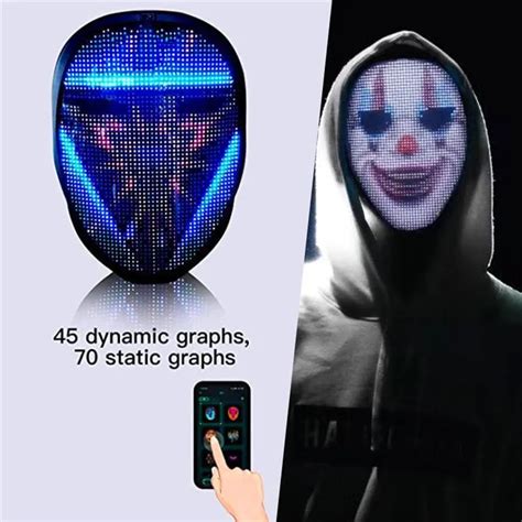 APP Control Cyberpunk Smart Led Face Masks Led Light Up Mask For Adults