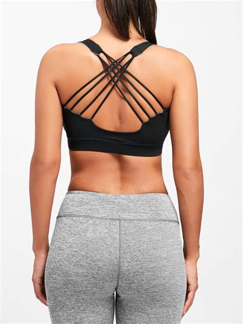 42 Off Strappy Criss Cross Sports Bra Rosegal