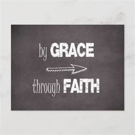 By Grace Through Faith Bible Verse Postcard | Zazzle