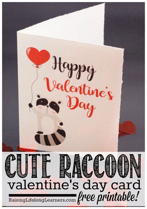 Cute Raccoon Valentines Day Card With Free Printable Diy