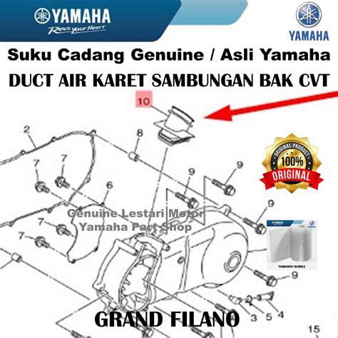 Jual Duct Air Karet Sambungan Bak Cvt Grand Filano Asli Original Yamaha