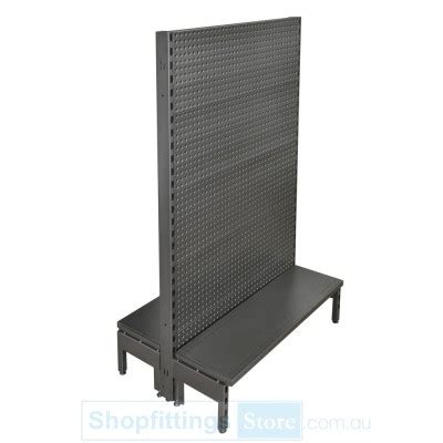 Double Sided Pegboard Gondola Black Hammertone