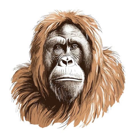 Premium Vector Orangutan Hand Drawn Sketched Vector