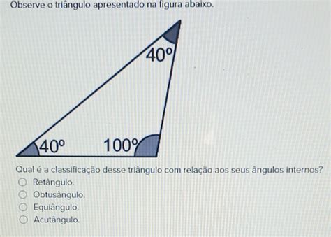 Solved Observe O Triângulo Apresentado Na Figura Abaixo Qual é A