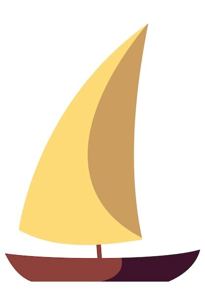 Bateau Avec Illustration Vectorielle De Yacht Voile Vecteur Premium