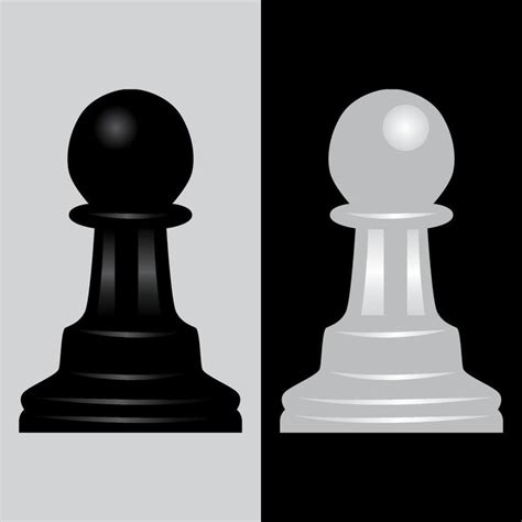 Black And White Chess Piece Illustration