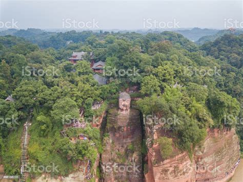 Aerial View Of Leshan Giant Buddha China Stock Photo - Download Image ...