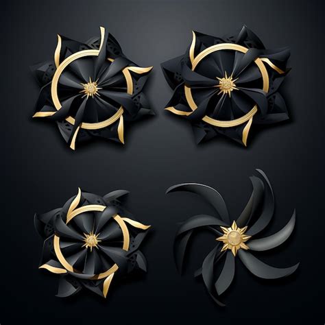 Premium AI Image | A Set of Ninja Legend Shuriken Shape Black Silk ...
