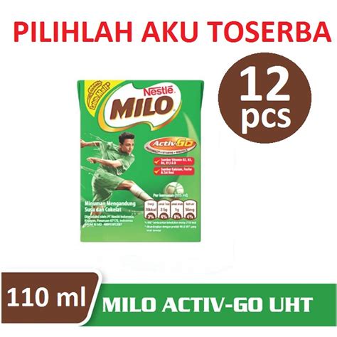 Jual Susu Milo Kotak Coklat ACTIVE GO UHT Ukuran 115 Ml MENJADI 110