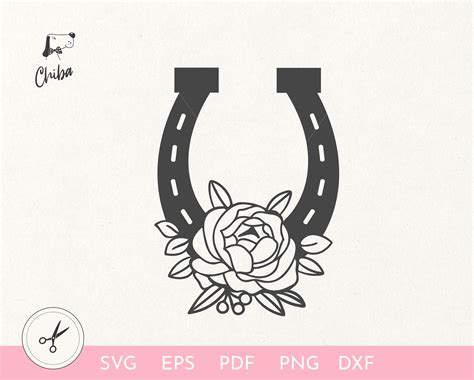 Horseshoe Svg File Horseshoe Cut File Horseshoe Floral Svg Etsy