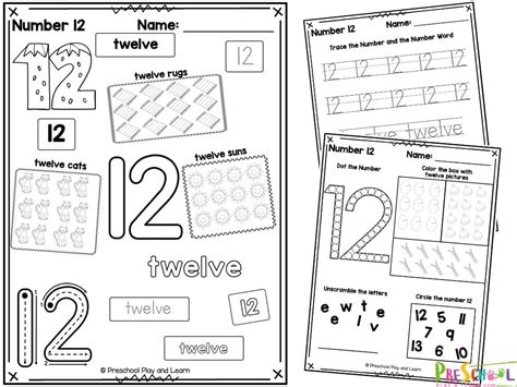 Number 12 Count And Trace Worksheet Twisty Noodle Worksheets Library