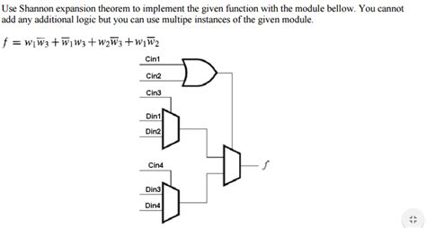 Solved Use Shannon expansion theorem to implement the given | Chegg.com