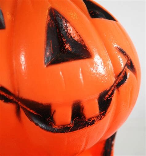 Jack Olantern With Frightened Black Cat 1970s Blow Mold Etsy