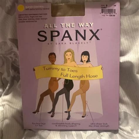Vintage Spanx Sara Blakely Super Control All The Way Black Pantyhose Sz B Nude Picclick Uk