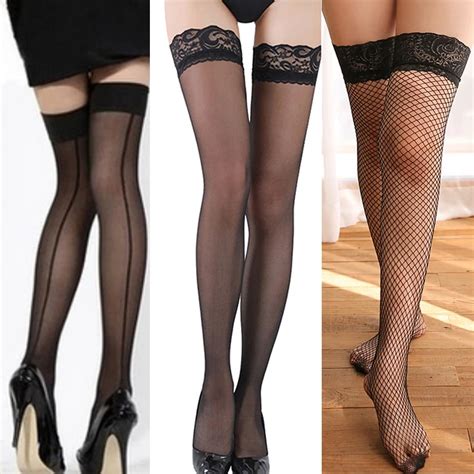 Pair Transparent Over Knee Stocking Patchwork Sexy Stockings For Women