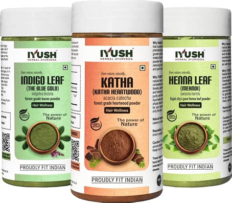 Buy IYUSH Herbal Ayurveda Indigo Powder With Katha Powder For Hair And