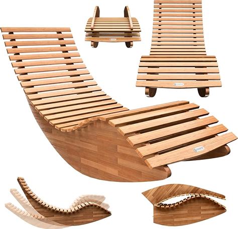 CASARIA JAVA Rocking Wooden Garden Lounger 195x60x93cm FSC