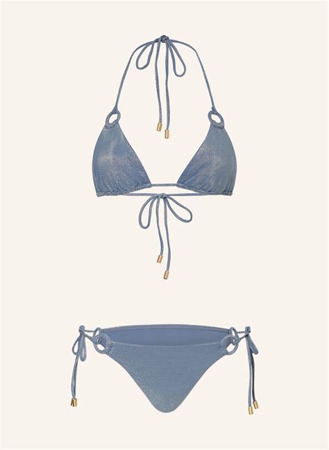 Zimmermann Triangel Bikini August Mit Glitzergarn In Hellblau