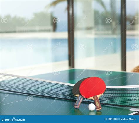 Table Tennis Rackets And Ball Stock Photo - Image of game, challenge: 12810230