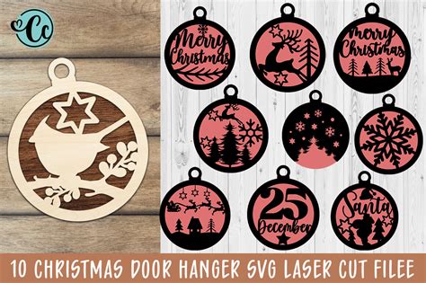 Merry Christmas Door Hanger Svg Bundle Graphic By Crazy Craft