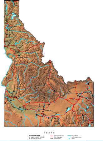 Idaho Map - online maps of Idaho State