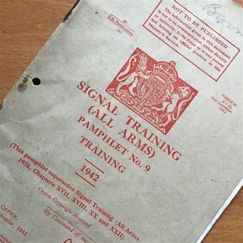 Original Wwii British Army Signal Training Pamphlet No9 Training