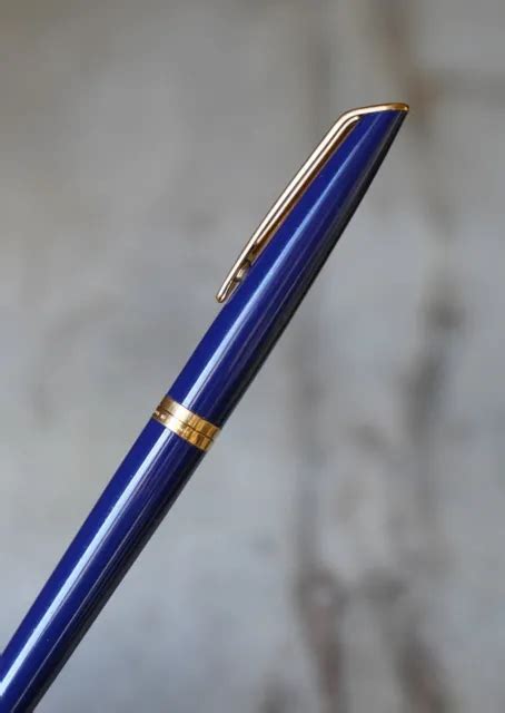 RARE STYLO PLUME Waterman Cf En Laque Bleu Nuit Plume En Or Massif 18