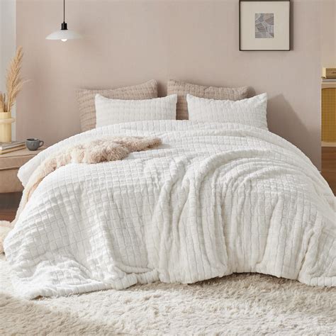 Bedsure Fluffy Comforter Set Queen Ultra Soft Faux Fur Comforter