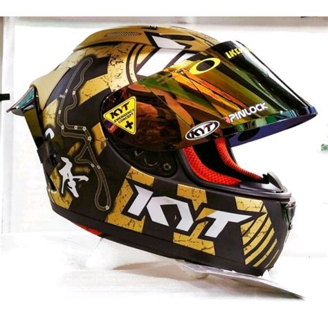 Jual Helm Kyt Rc Seven Black Doff Gold Paket Ganteng Shopee