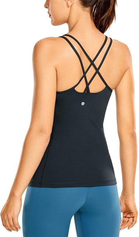 Crz Yoga Women Brushed Naked Feeling Ii Tank Top Strappy Back Yoga Top