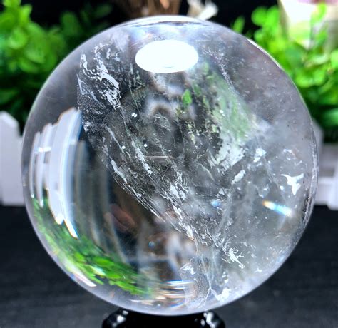 Rare Natural Water Clear Crystal Quartz Sphere Crystal Etsy