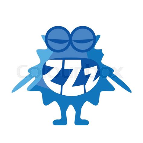 Blue Blob Saying ZZZ, Cute Emoji ... | Stock vector | Colourbox