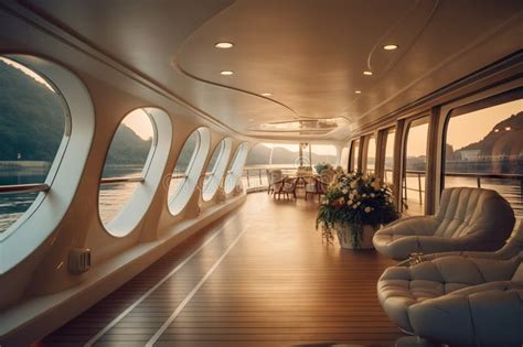 Luxury Cruise Ship Interior. Stock Illustration - Illustration of ...