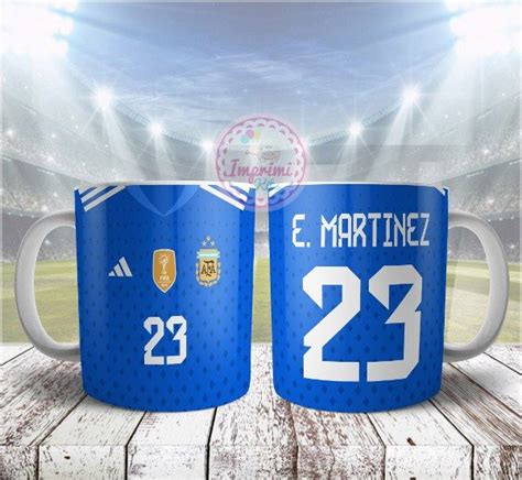 Plantillas Tazas Camiseta Arquero Azul Dibu Martinez 3 Estrellas 2023