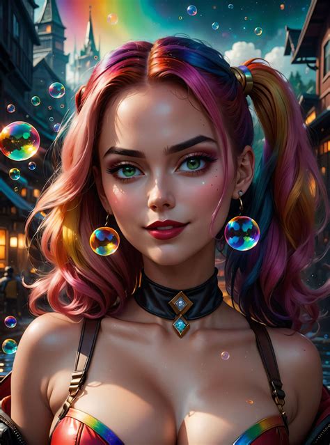 Bubbly Beauty A Splash Of Color Harley Quinn By Vortexally On Deviantart