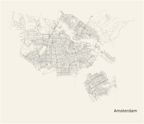 Mapa De La Ciudad De Msterdam Pa Ses Bajos Vector Premium