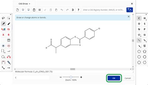 使用化学结构查找物质 Cas Product Help