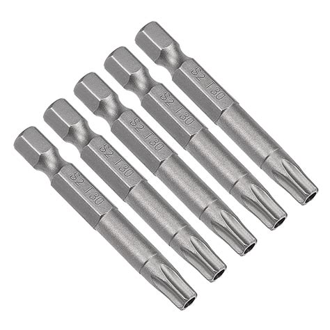 Uxcell S2 5pcs 1 4 Hex Shank T30 Magnetic Security Torx Screwdriver