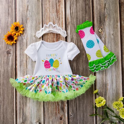 2019 Girls Dress Toddler Baby Princess Easter Eggs Tutu Outfits Set ...