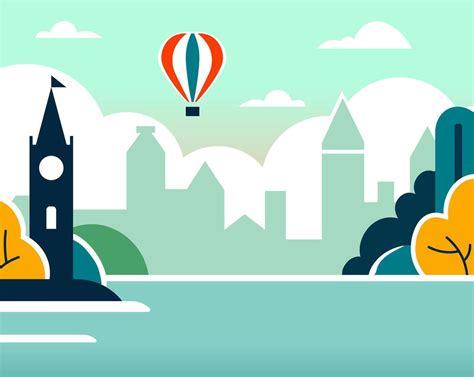 Hot Air Balloon Cityscape 51778004 Vector Art At Vecteezy