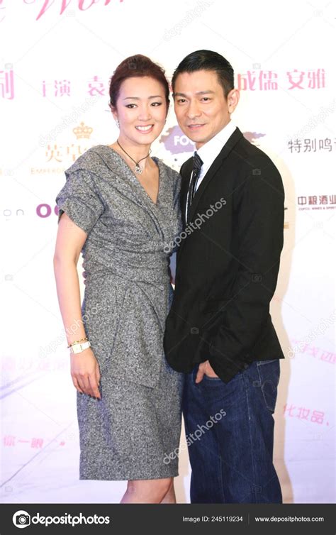 Chinese Actress Gong Left Hong Kong Singer Actor Andy Lau Stock