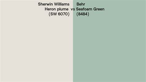 Sherwin Williams Heron Plume SW 6070 Vs Behr Seafoam Green 8484